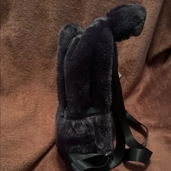 Nike Faux Fur Backpack in Black and White - Picture 3 of 4